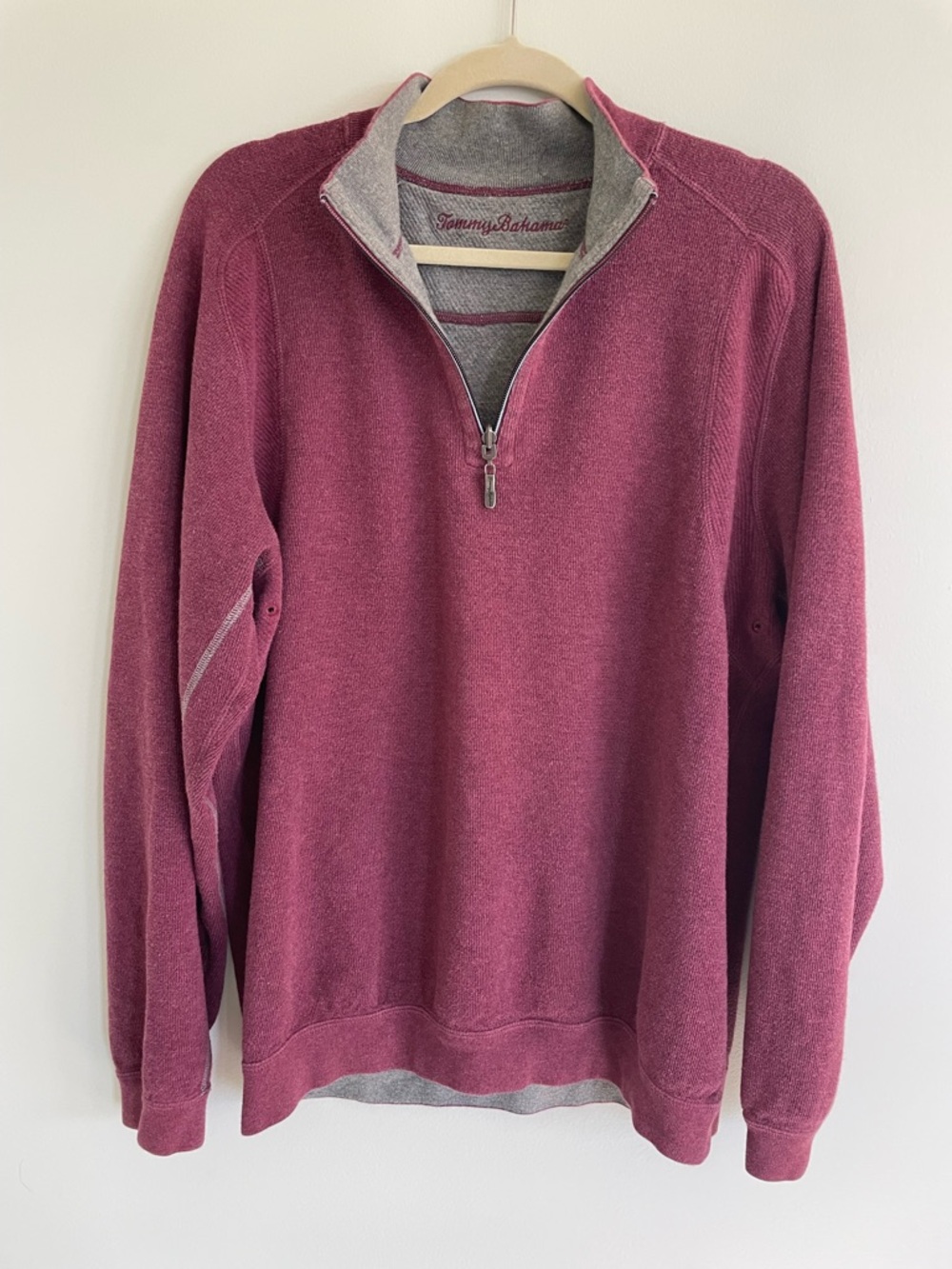 Tommy Bahama Men's Quarter-Zip Pullover Sweater - Burgundy